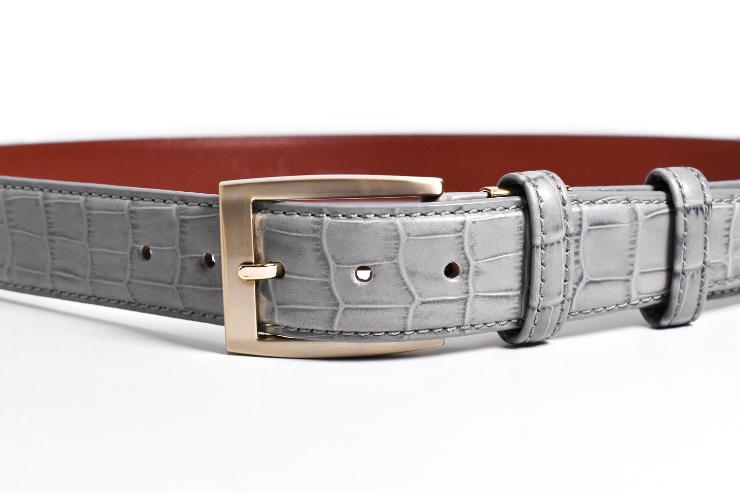 クロコクロス 35mm幅広メンズベルト 「プレリーギンザ」 NB20710