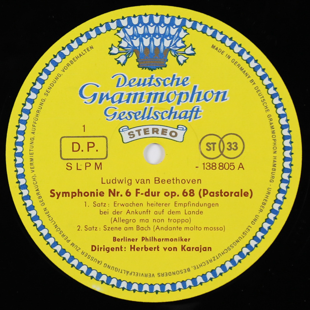 LP レコード カラヤンのベートーヴェン/交響曲第6番「田園」 独DGG 2735