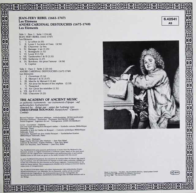 LP レコード ホグウッドのルベル&デトゥーシュ/四大元素 ☆長岡鉄男の