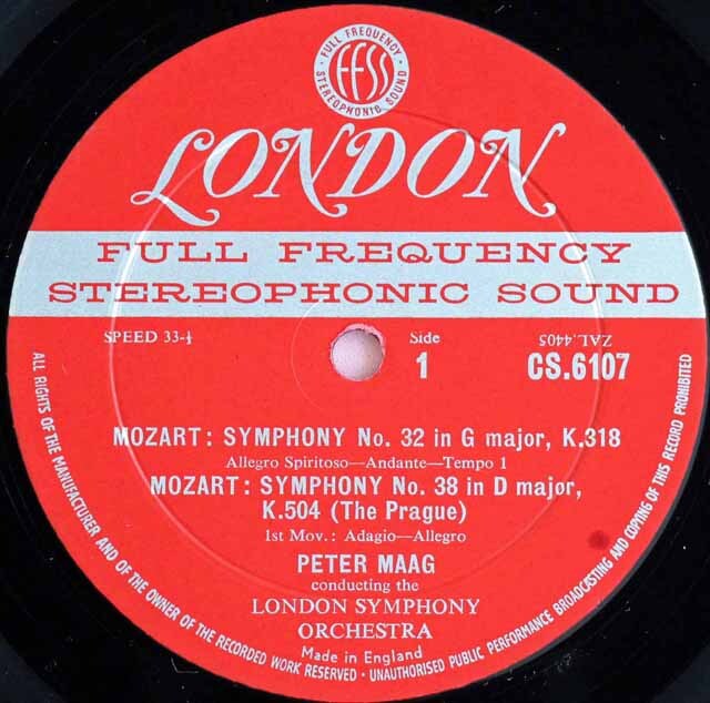 LP レコード ブルー・バック・ジャケット マークのモーツァルト/交響曲