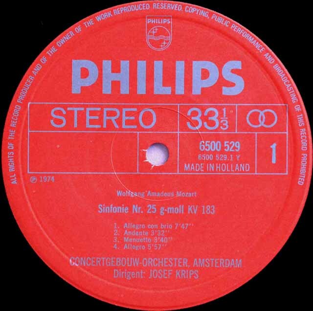 LP レコード オリジナル盤 クリップスのモーツァルト/交響曲第24、25