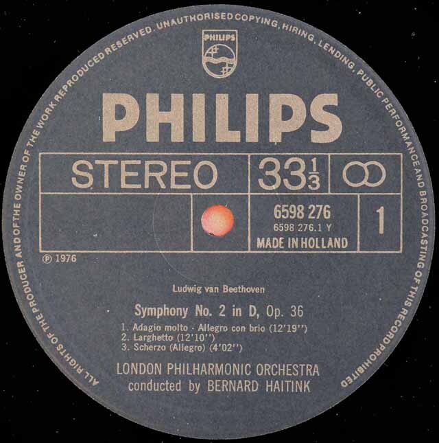 LP レコード ハイティンクのベートーヴェン/交響曲全集 蘭PHILIPS 3507