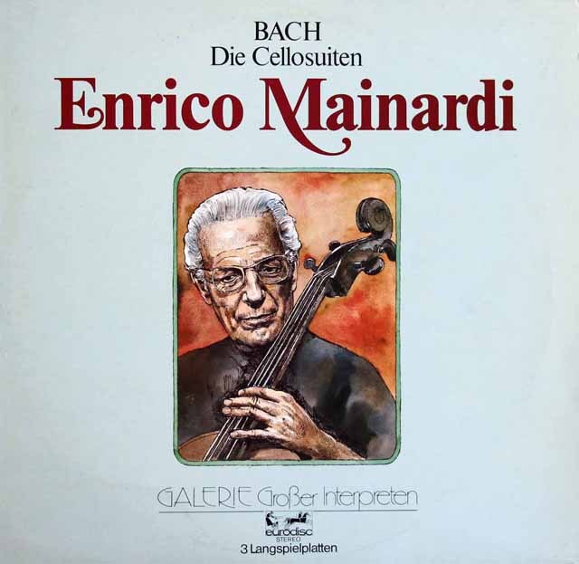 LP レコード マイナルディのバッハ/無伴奏チェロ組曲全集 独eurodisc 3517