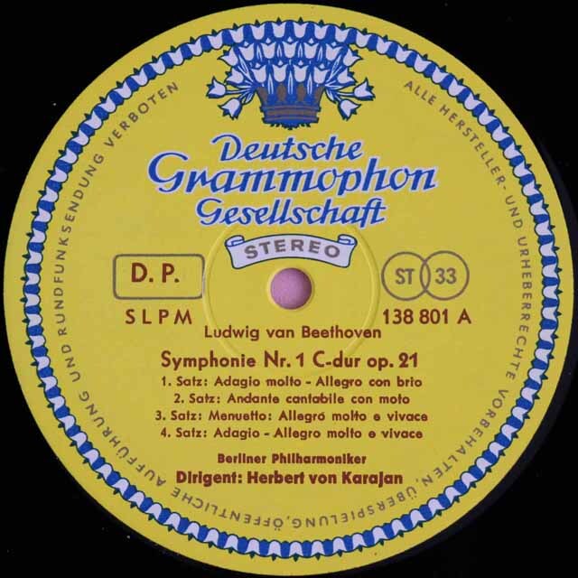 LP レコード 独最初期盤 カラヤンのベートーヴェン/交響曲第1、2番 独