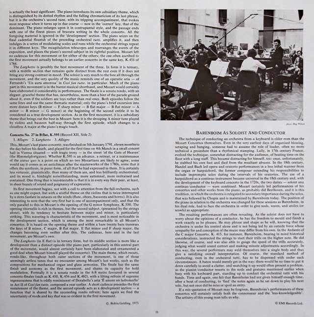 LP レコード バレンボイムのモーツァルト/ピアノ協奏曲全集 英EMI 3539