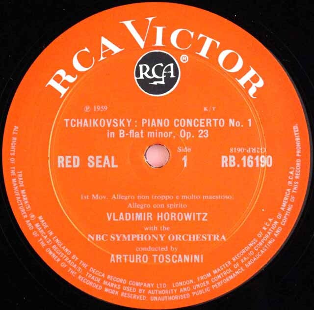 LP レコード ホロヴィッツ、トスカニーニのチャイコフスキー/ピアノ