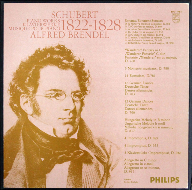 LP レコード ブレンデルのシューベルト/ピアノ作品集 1822-1828 蘭