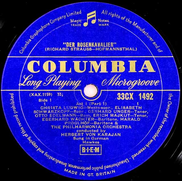LP レコード モノラル・オリジナル盤 カラヤンのR.シュトラウス/「ばら