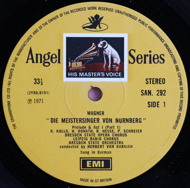 LP レコード オリジナル盤 カラヤンのワーグナー/「ニュルンベルクの