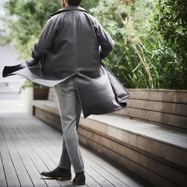 会員様限定SALE] 在庫限り メルトンジャージ ステンカラーコート