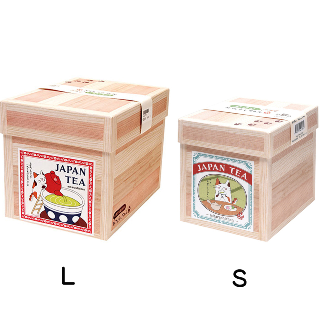 お茶屋の看板ネコ みたらしちゃん 貼茶箱(紙製)