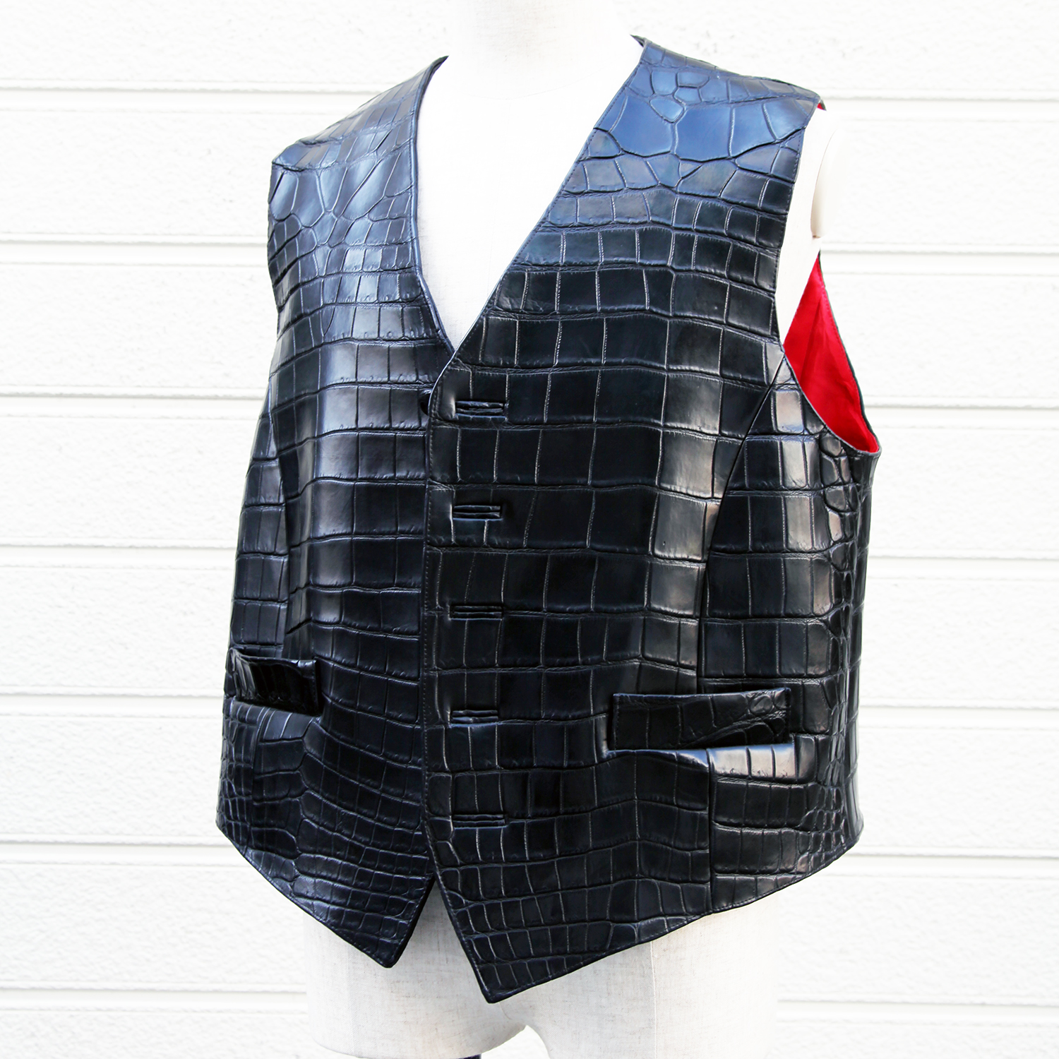 クロコダイルオーダーベスト[V251] クロコダイルレザーショップ ガウディ