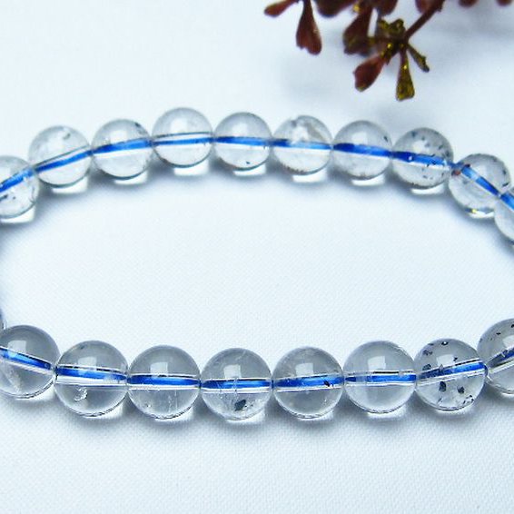 パワーストーン 天然石 ブルーストロベリークォーツ水晶ブレスレット