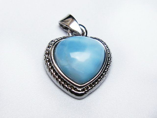 パワーストーン 天然石 ラリマーハートペンダント[T495-3931]