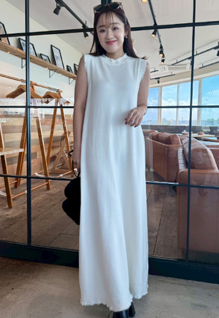 ナチュラルベーシックノースリーブワンピース【7f-831-05795】