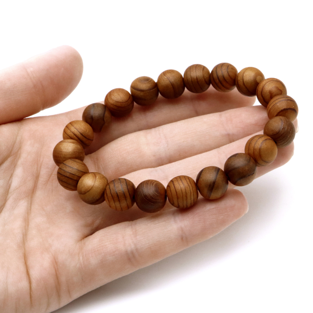 高野山参道霊珠 杉 ブレスレット 11mm 木箱付き 世界遺産 金剛峯寺 念珠