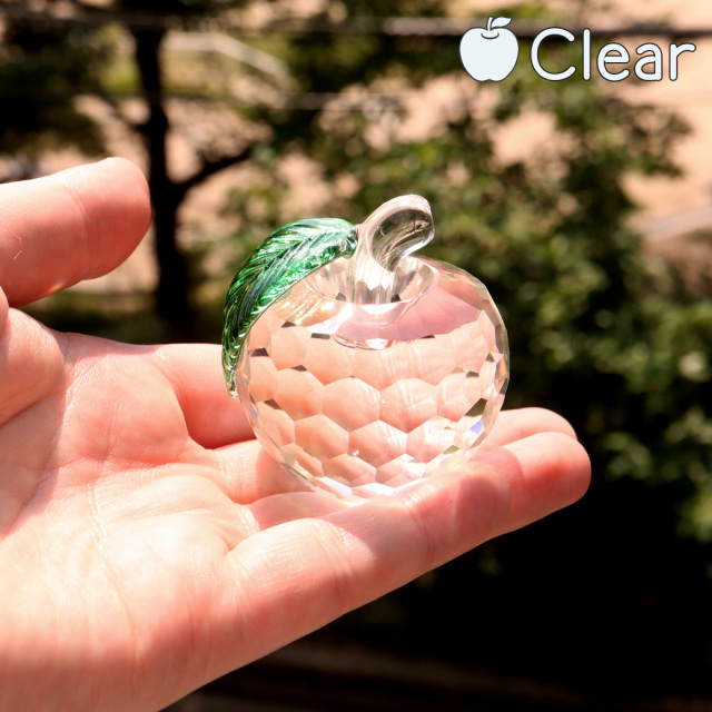 りんご ガラス 置き物 オブジェ リンゴ 林檎 クリスタル 風水