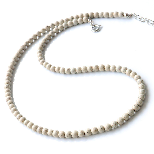 北投石 ネックレス 4mm 長さ40cm 台湾産 台湾産 マイナスイオン測定