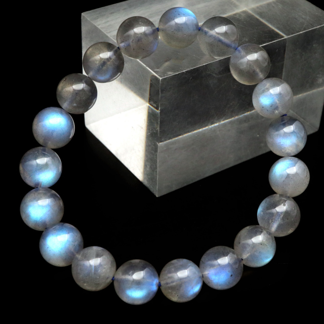 アイリスクォーツ 人工クラック 虹入り 水晶 ブレスレット 16mm 天然石