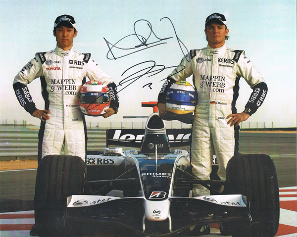 2008 ウィリアムズ N.ロズベルグ・中嶋一貴 直筆サイン入り マシン
