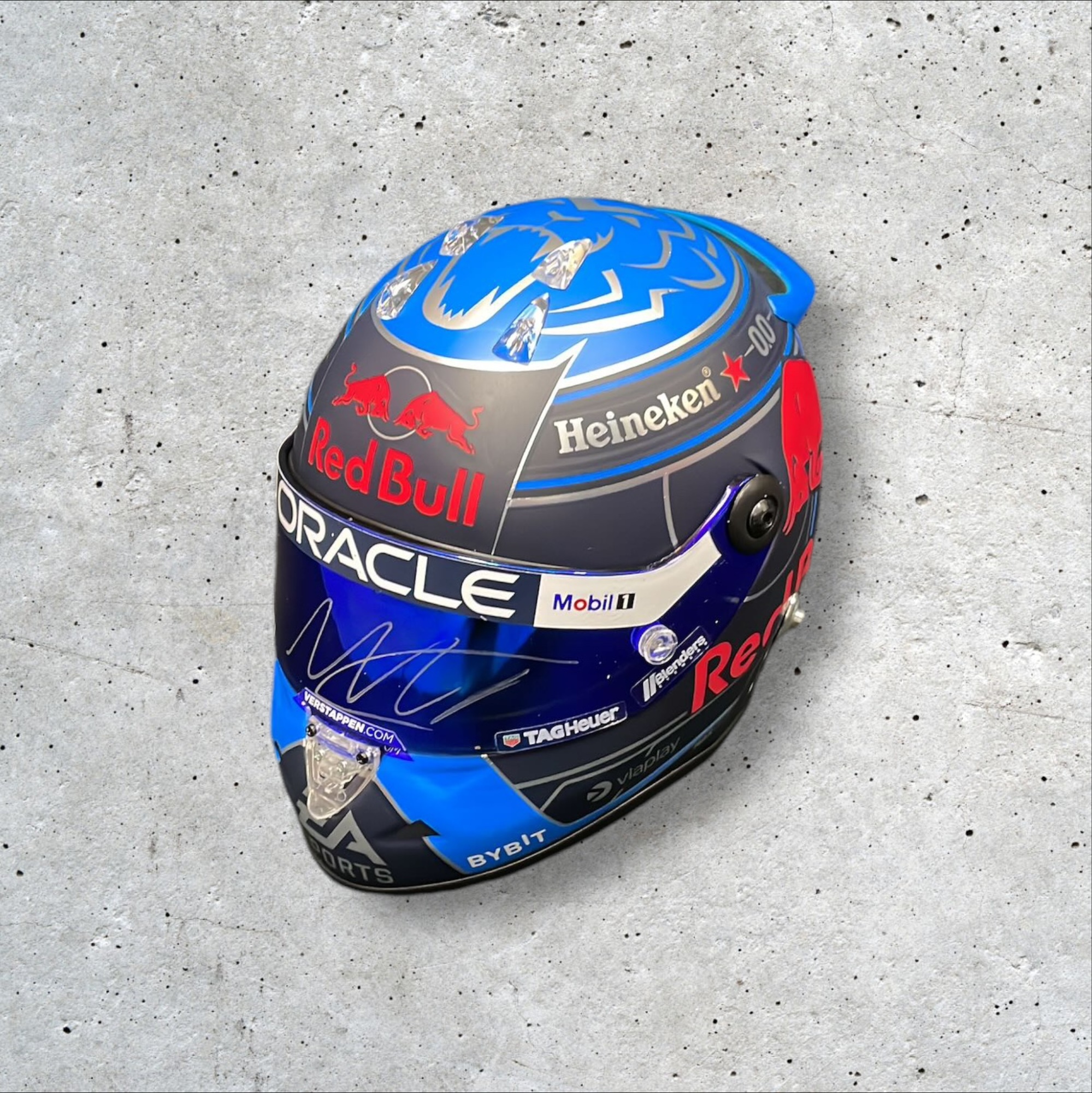 M.フェルスタッペン 直筆サイン入 2024年USGP 1/2ヘルメット F1グッズ