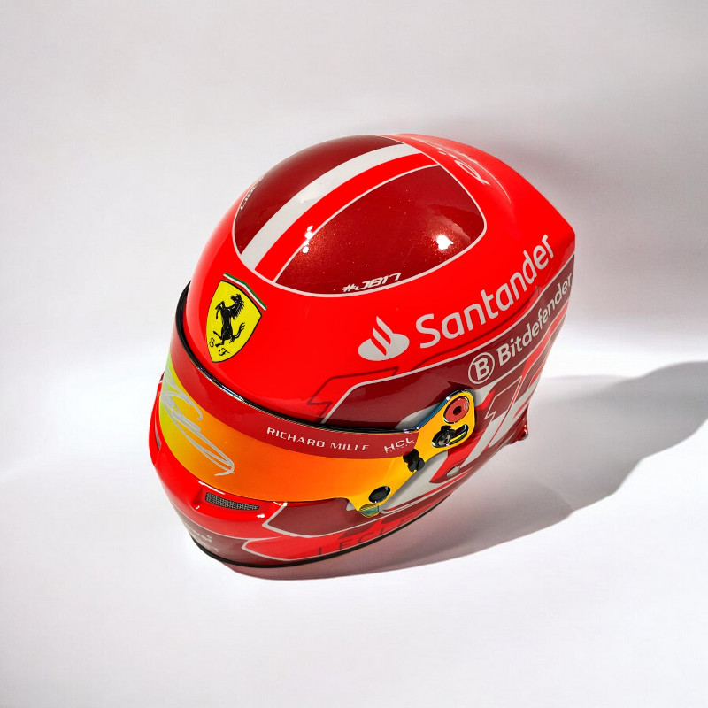 C.ルクレール直筆サイン入2024 1/2ヘルメットTYPEA F1グッズ