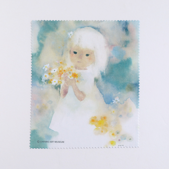 花を持つワンピースの少女　いわさきちひろ　リトグラフ作品 いわさきちひろ「花を持つワンピースの少女」 絵画 販売 買取 | 東京