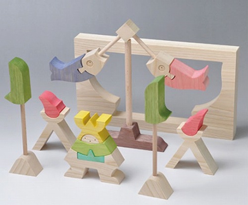 五月人形 遊プラン・小黒三郎 里山円武者五段飾り 組み木 初節句 木の