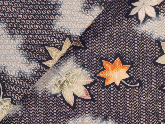 帯のアトリエ花邑 hanamura 銀座店 「鹿の子に楓文様 型染め 名古屋帯」