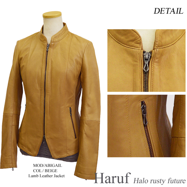 Haruf】ハルフブランドの本革ラムレザーシングルライダースジャケット