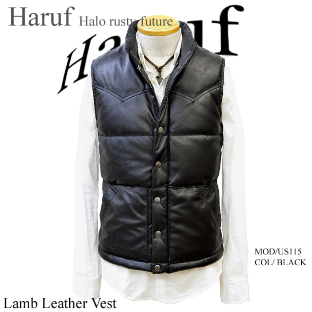本革 ヨークダウンベスト メンズ ブランド レザーベスト ラムレザー 革