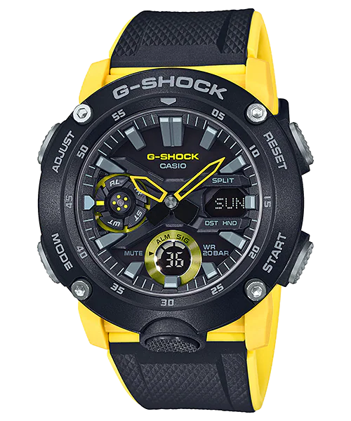 国内正規品｜G-SHOCK｜GA-2000-1A9JF｜ブラック×イエロー｜カーボン