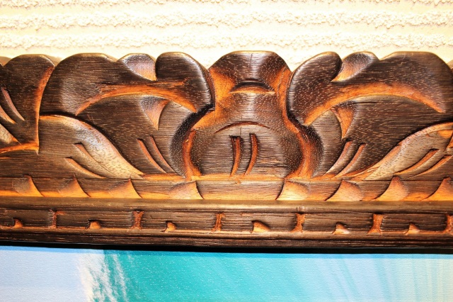 バリアート Goes＆Windy作 波の絵画 木彫りフレーム付 73cm×43cm