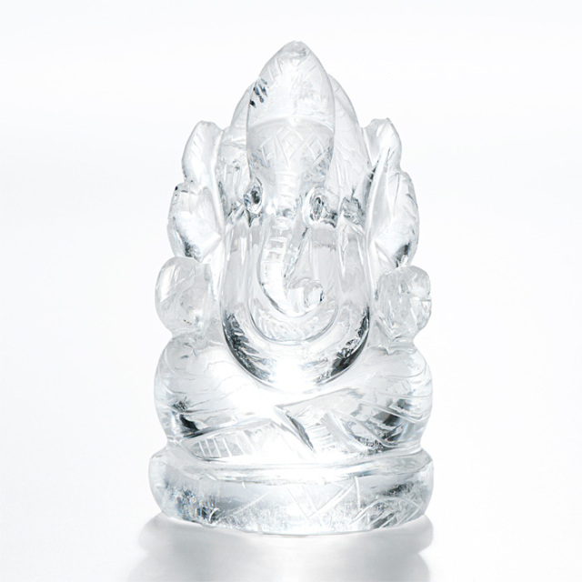 水晶彫刻 ガネーシャ （ヒマラヤ マニカラン産 天然水晶） No.83