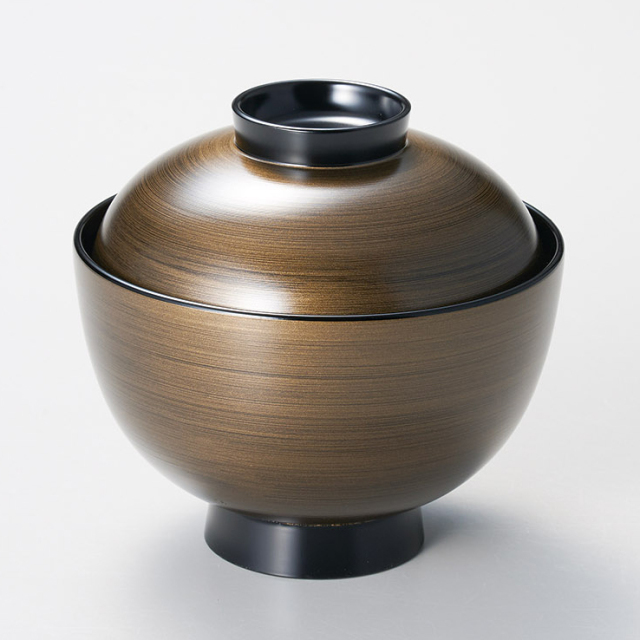 吸物椀 金縞紋 黒 漆器の井助