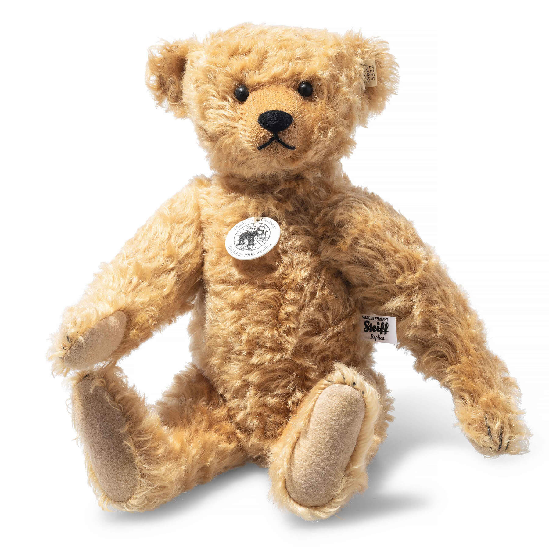 シュタイフ1906年復刻盤テディベアヴィンテージ ベア白タグ黒文字