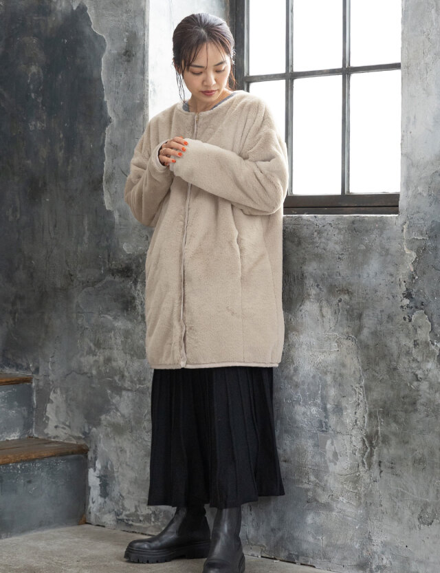 抱っこ・おんぶ対応！6wayリバーシブルファーママコート ダッカー付き