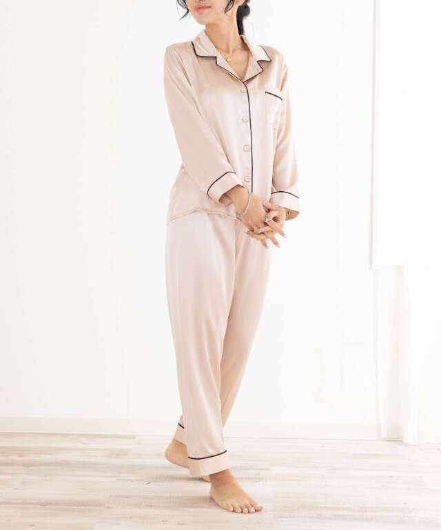 シルク100％ ふわっと軽いパジャマ 前開き 19匁 | マタニティウェア