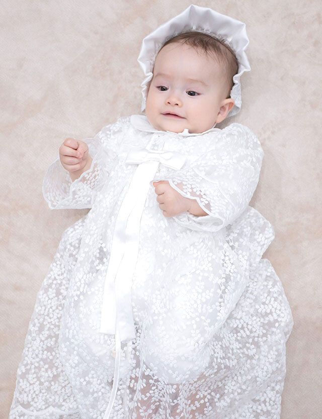 セレモニーベビードレス 2WAYオール＆レースドレス＆付け襟