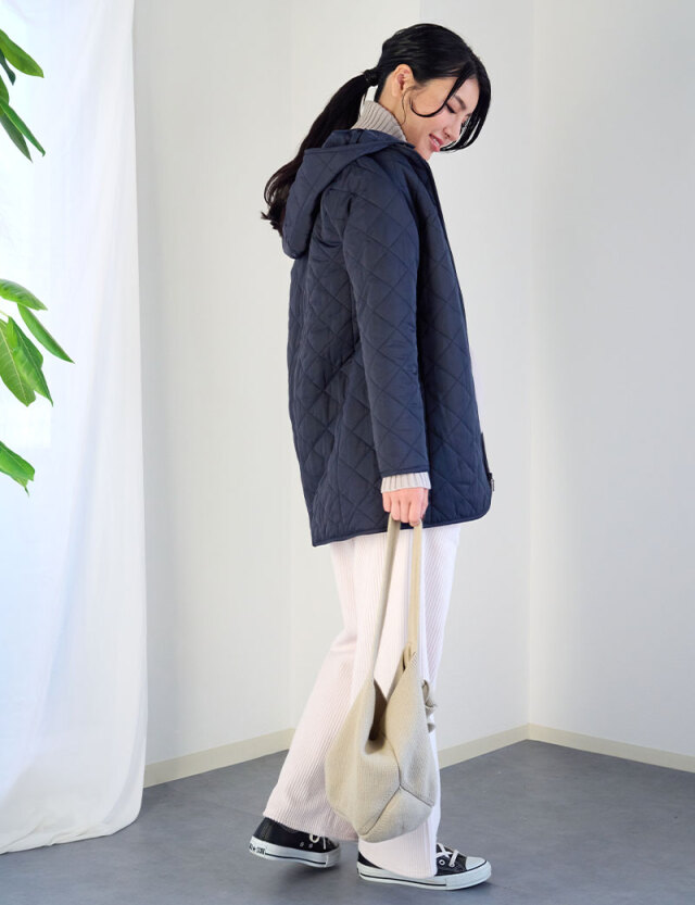 抱っこ・おんぶOK！超軽量 撥水キルティングママコート 産前産後兼用