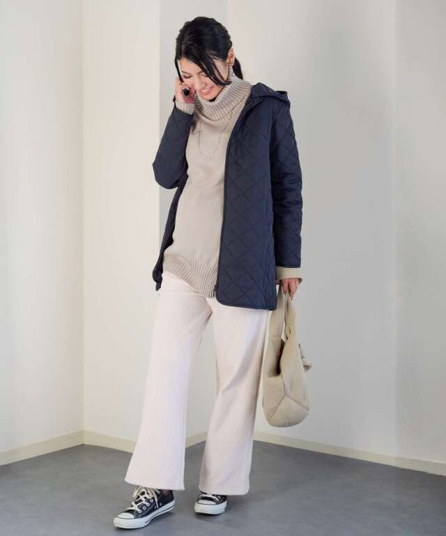 抱っこ・おんぶOK！超軽量 撥水キルティングママコート 産前産後兼用