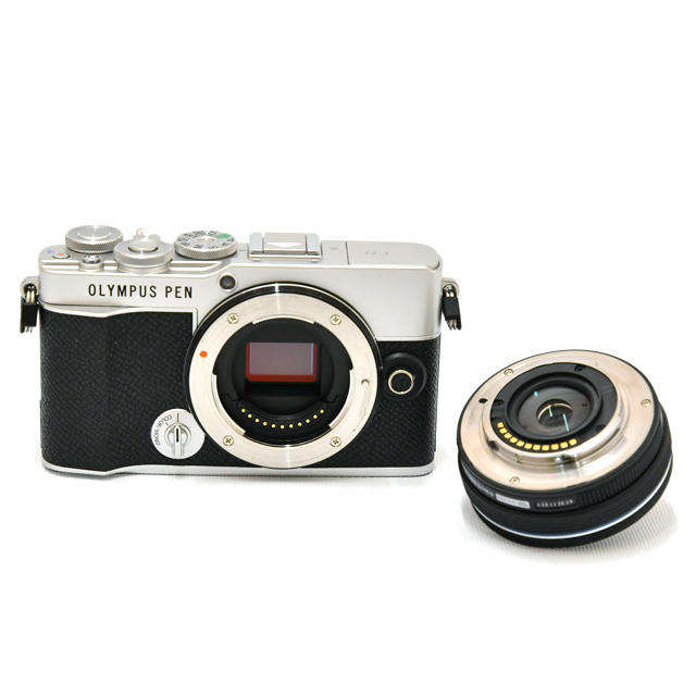 中古】オリンパス ミラーレス一眼 PEN E-P7 シルバー・ M.ZUIKO 14