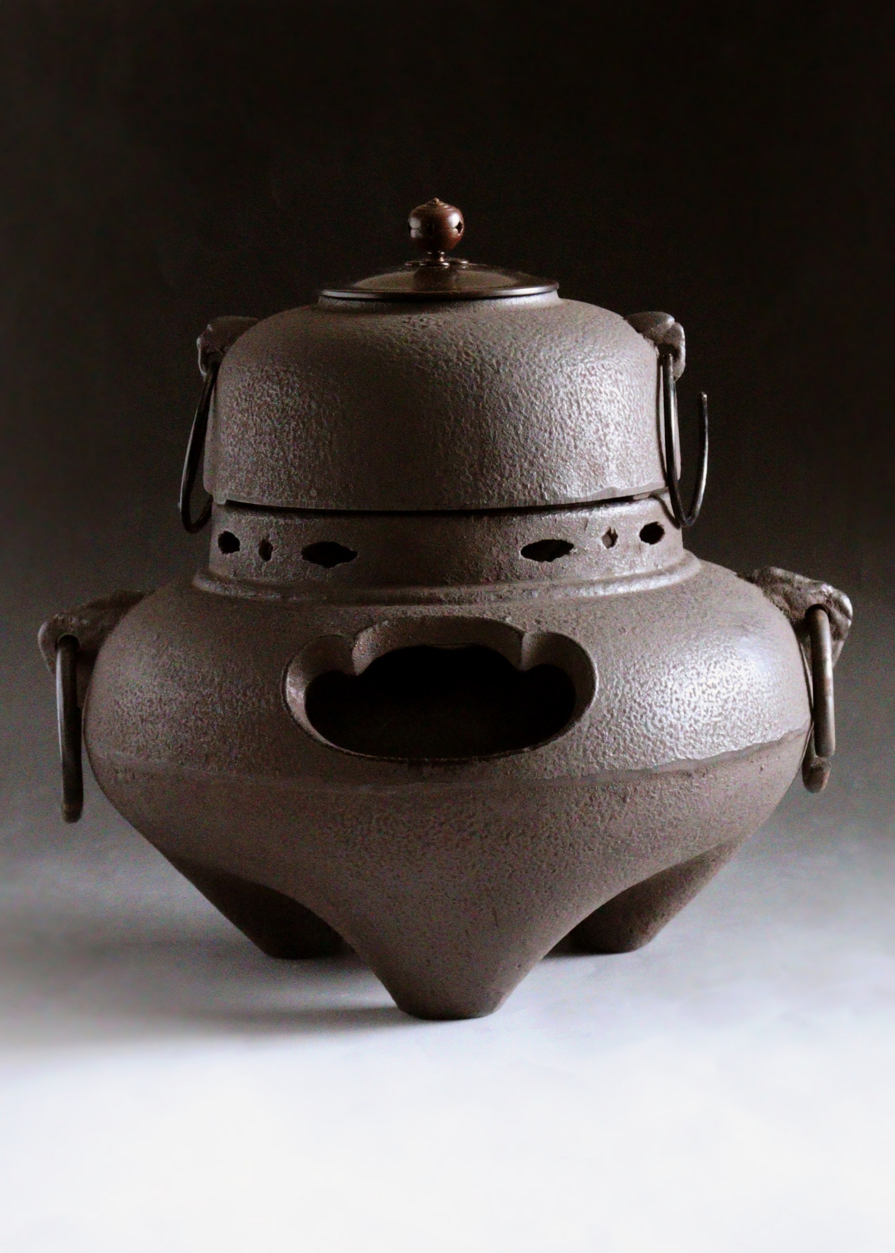 鬼面風炉 茶道具 美品 風炉釜 風炉 Antique Sam's Collection