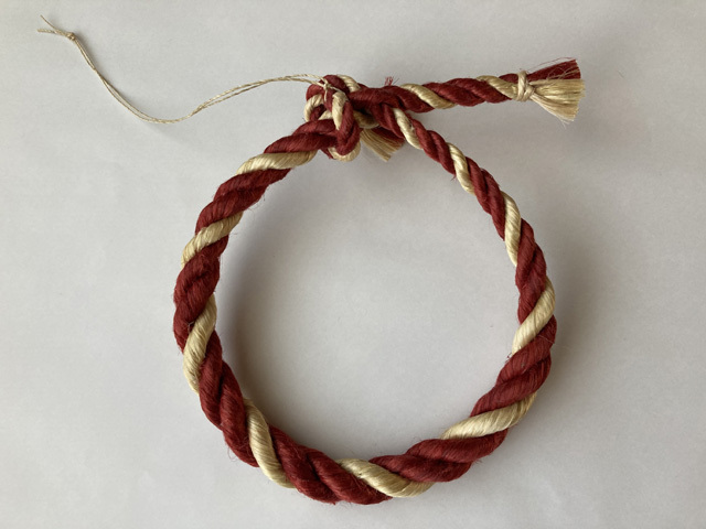 日本の伝統☆国産大麻（精麻）・しめ縄《藍染め》、《茜染め