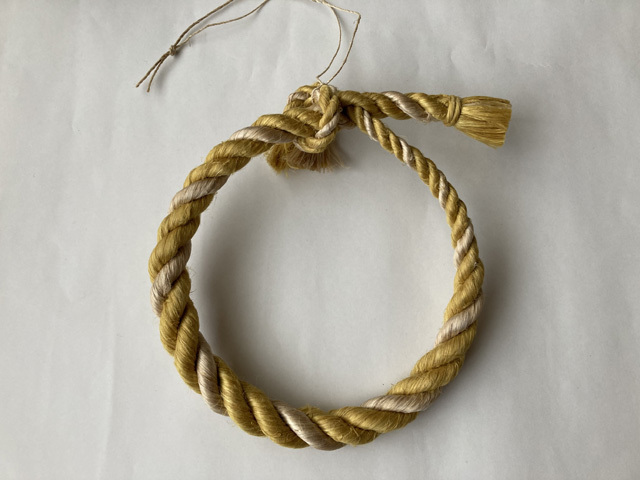 日本の伝統☆国産大麻（精麻）・しめ縄《藍染め》、《茜染め
