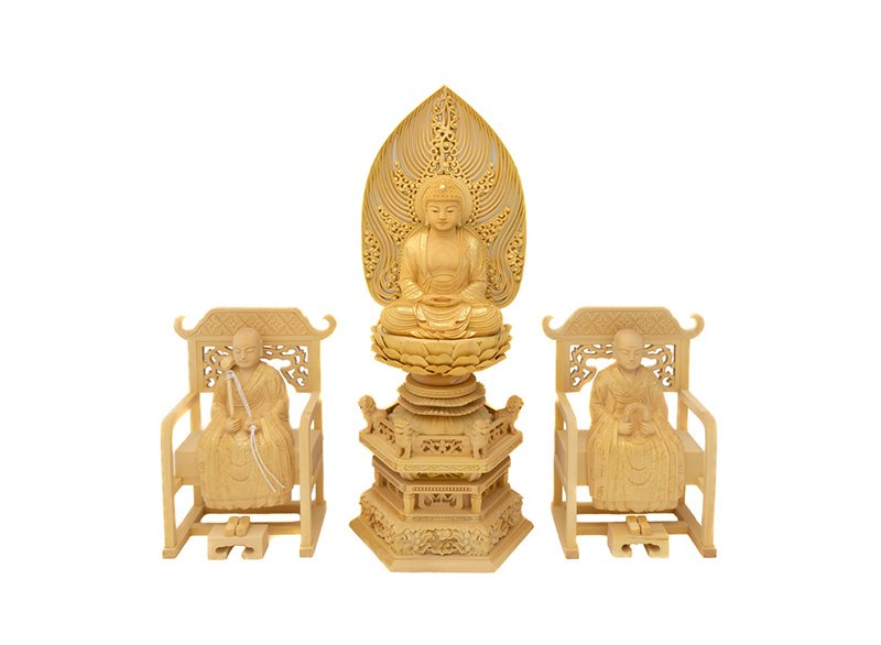 特選仏具Fセット(オリジナル仏具セット4.0寸(上ダルマ型桜彫金)+柘植