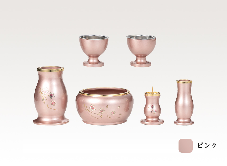 ルミエール桜彫り 仏具6点セット