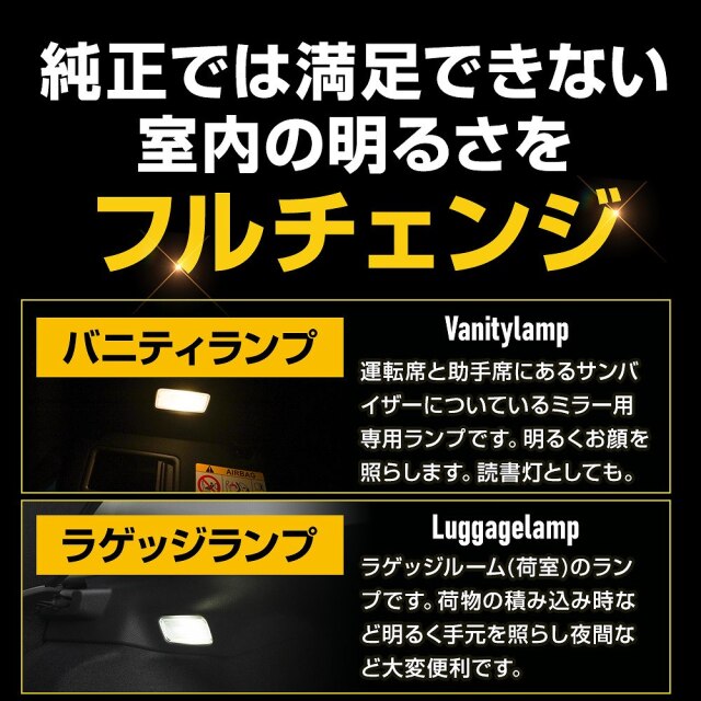プリウス 60系 LED ラゲッジバニティランプセット3p 純正交換 選べる2