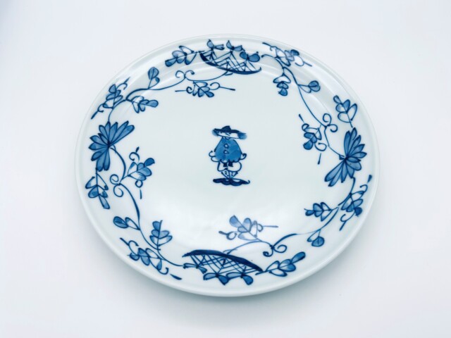 唐草異人玉渕6寸ケーキ皿 しん窯 青花