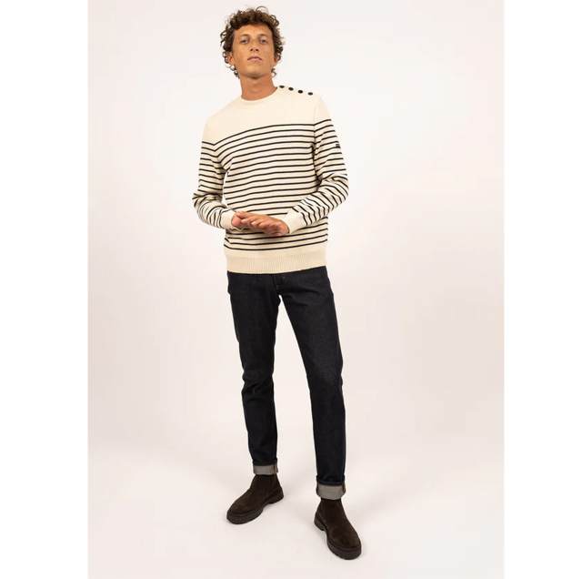 メンズマリンセーター BINIC II［生成り/マリン］：セントジェームス